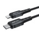 Кабель ACEFAST C4-01 Type-C на iPhone 3A, 30W, 1.8m, nylon, zinc connectors, Чорний