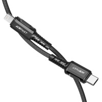 Кабель ACEFAST C1-01 Type-C на iPhone 3A, 1.2m, nylon, aluminum connectors, Чорний