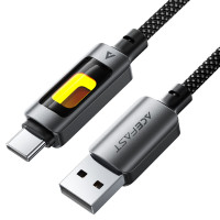Кабель ACEFAST C21-04 USB-A на USB-C fantasy color series braided Charging data cable Чорний