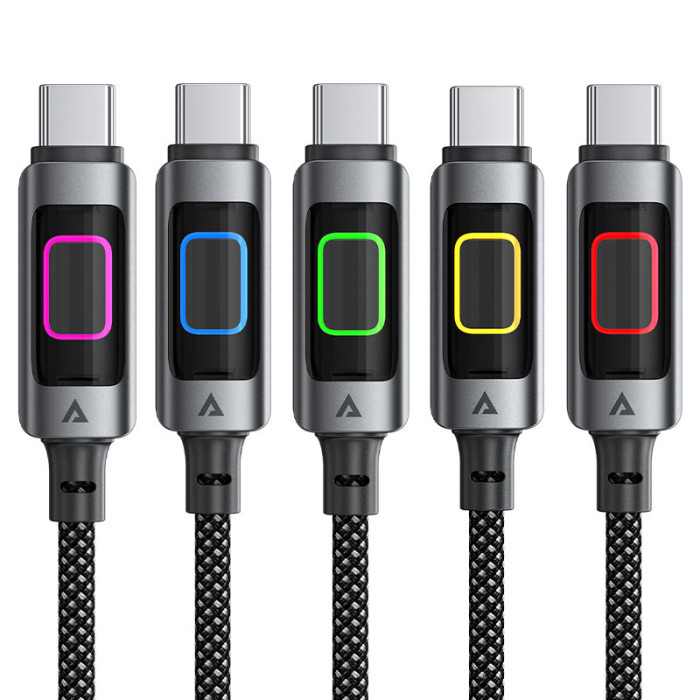 Кабель ACEFAST C21-03, Type-C на Type-C, 60W, 1.2m, Nylon, Aluminum Alloy connectors, Чорний
