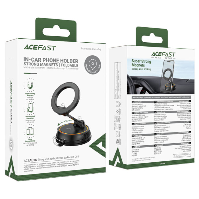 Автотримач для телефона ACEFAST D55 magnetic для dashboard Чорний