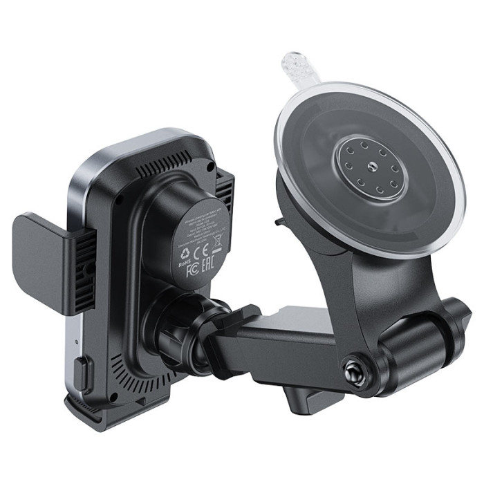 Автотримач для телефона з БЗП ACEFAST D53 wireless charging car holder with electric clamp for dashboard Black
