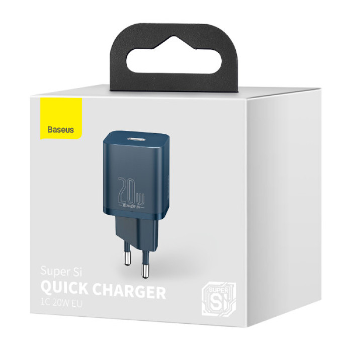 Мережевий зарядний пристрій Baseus Super Si Quick Charger 1C 20W EU Blue