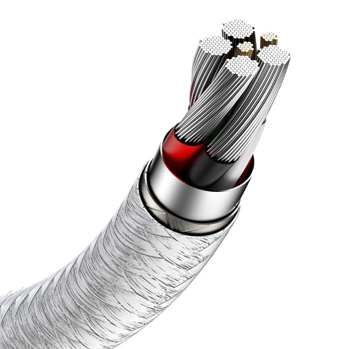 Кабель Baseus Cafule Series Metal Data Cable USB на Type-C 66W 1m Білий