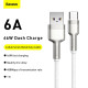 Кабель Baseus Cafule Series Metal Data Cable USB на Type-C 66W 1m Білий
