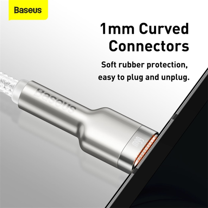 Кабель Baseus Cafule Series Metal Data Cable USB на Type-C 66W 1m Білий