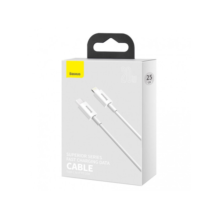 Кабель Baseus Superior Series Fast Charging Data Cable Type-C to iP PD 20W 0.25m White
