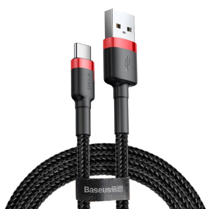 Кабель Baseus Cafule Cable USB For Type-C 3A 2 m Red/Black