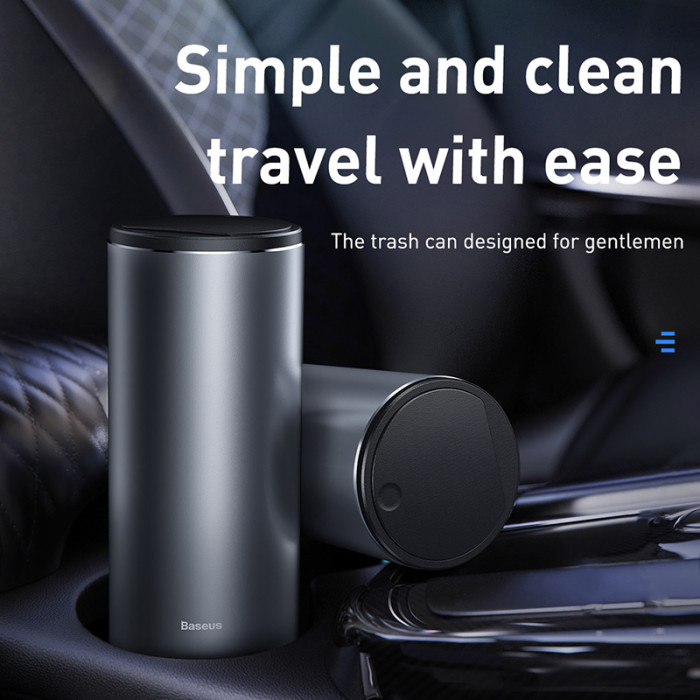 Автомобільний сміттєвий контейнер Baseus Gentleman Style Vehicle-mounted Trash Can（Bag1 roll/30）Dark gray