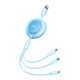 Кабель Baseus Bright Mirror 2 Series Retractable 3-in-1 швидка зарядка  Data Cable USB на M+L+C 3.5A 1.1m Sky Blue