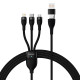 Кабель Baseus Flash Series Ⅱ Two-for-three Charging Cable U+C на M+L+C 100W 1.2m Чорний