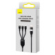 Кабель Baseus Flash Series Ⅱ Two-for-three Charging Cable U+C на M+L+C 100W 1.2m Чорний