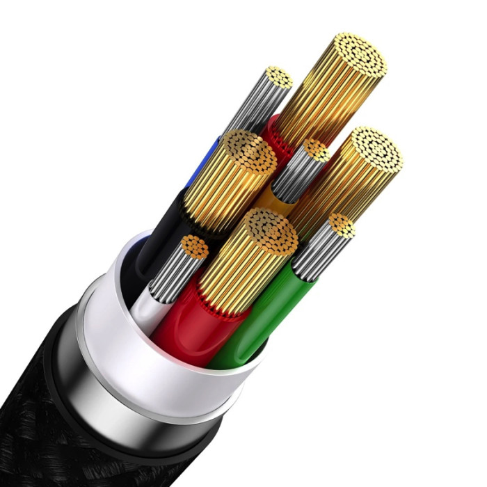 Кабель Baseus Flash Series Ⅱ Two-for-three Charging Cable U+C на M+L+C 100W 1.2m Чорний