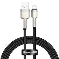Кабель Baseus Cafule Series Metal Data Cable USB на IP 2.4A 1m Чорний