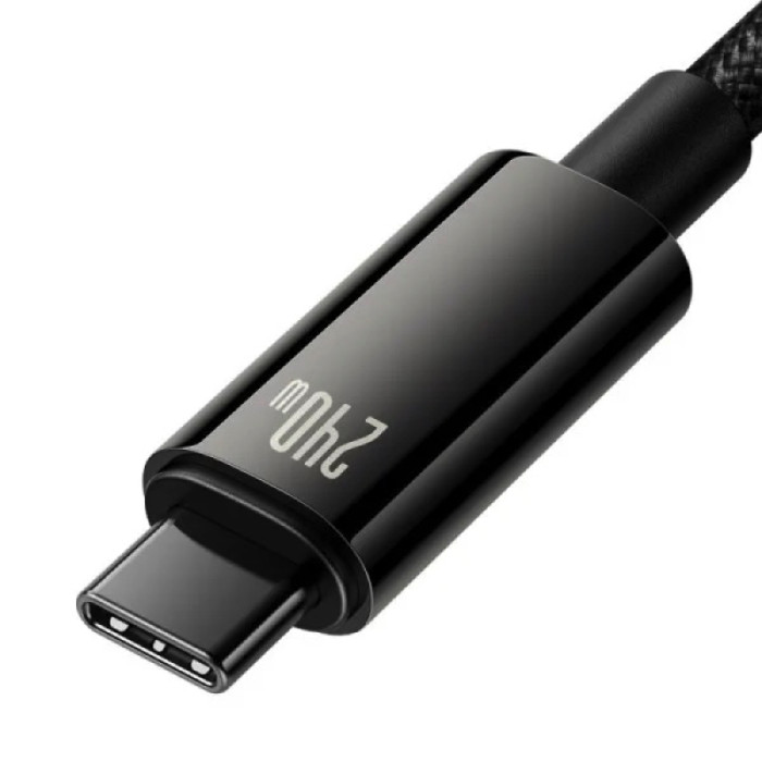Кабель Baseus Tungsten Gold швидка зарядка Data Cable Type-C на Type-C 240W 2m Чорний
