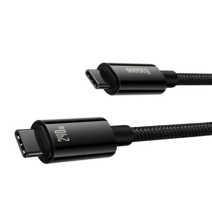 Кабель Baseus Tungsten Gold швидка зарядка Data Cable Type-C на Type-C 240W 2m Чорний