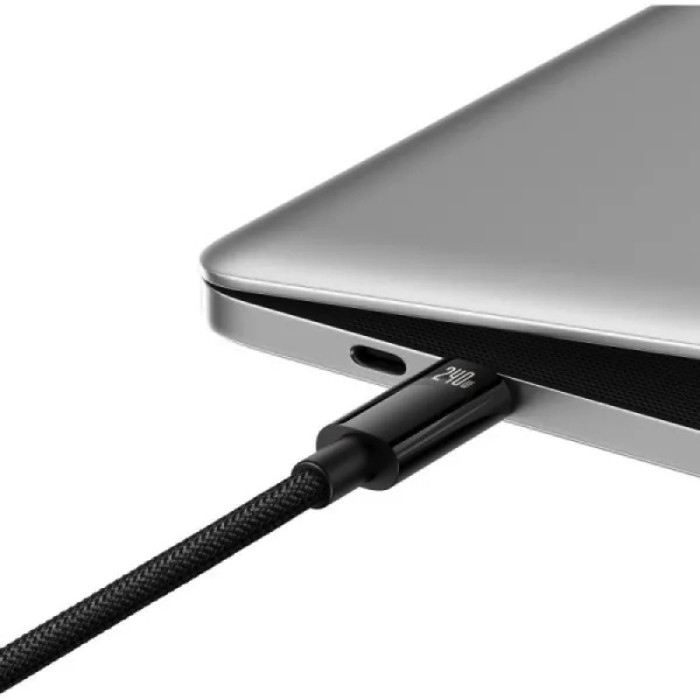 Кабель Baseus Tungsten Gold швидка зарядка Data Cable Type-C на Type-C 240W 2m Чорний