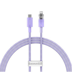 Кабель Baseus Explorer Series швидка зарядка Cable з Smart Temperature Control Type-C на iPhone 20W 1m Purple