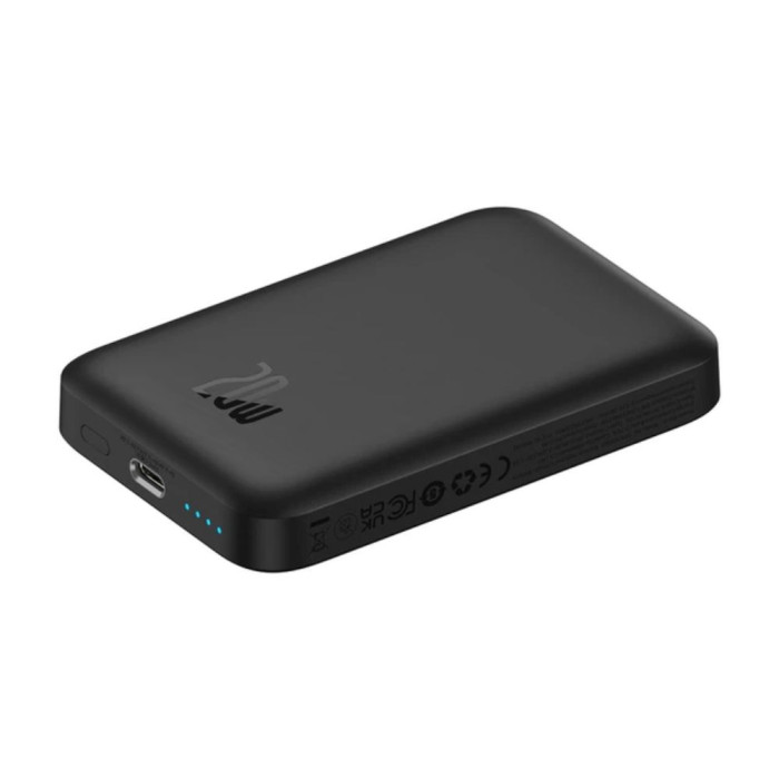 Зовнішній акумулятор Baseus Magnetic Mini Air Wireless Fast Charge Power Bank 6000mAh 20W Cluster Black（With Simple Series Charging Cable Type-C to