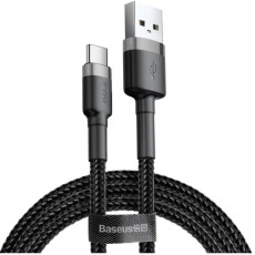 Кабель Baseus cafule Cable USB For Type-C 2A 3m Сірий+Чорний