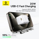 Мережевий зарядний пристрій Baseus Palm Fast Charger 1C 20W EU Moon White (with Baseus Mini White Cable USB-C to USB-C 60W (20V/3A) 1m Moon White)