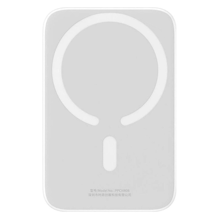Зовнішній акумулятор Baseus Magnetic Mini Air Wireless Fast Charge Power Bank 6000mAh 20W Stellar White（With Simple Series Charging Cable Type-C to