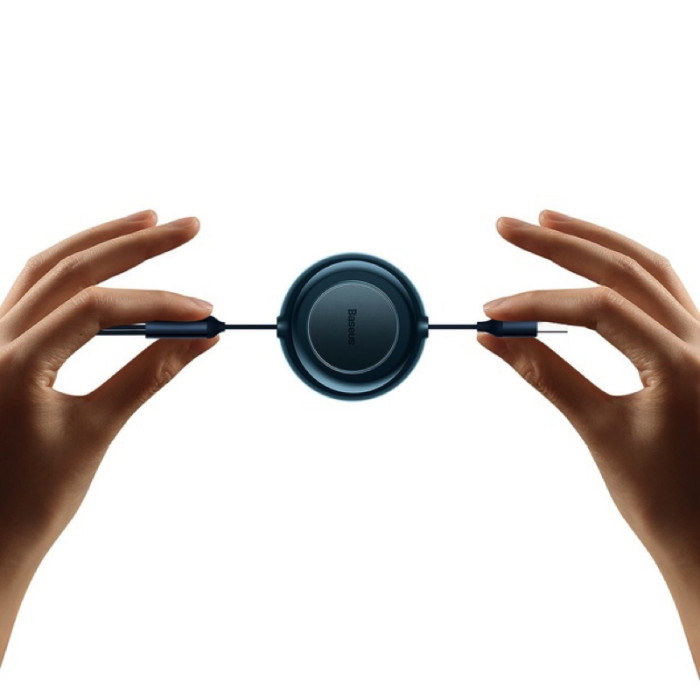 Кабель Baseus Bright Mirror 2 Series Retractable 3-in-1 швидка зарядка  Data Cable USB на M+L+C 3.5A 1.1m Blue