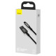 Кабель Baseus Tungsten Gold швидка зарядка Data Cable USB на iPhone 2.4A 2m Чорний
