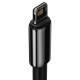 Кабель Baseus Tungsten Gold швидка зарядка Data Cable USB на iPhone 2.4A 2m Чорний