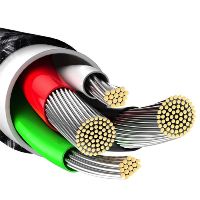 Кабель Baseus Tungsten Gold швидка зарядка Data Cable USB на iPhone 2.4A 2m Чорний