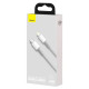 Кабель Baseus High Density Braided швидка зарядка Data Cable Type-C на iPhone PD 20W 2m Білий