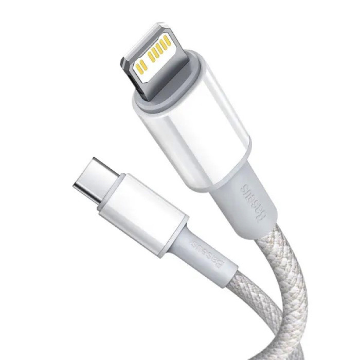 Кабель Baseus High Density Braided швидка зарядка Data Cable Type-C на iPhone PD 20W 2m Білий