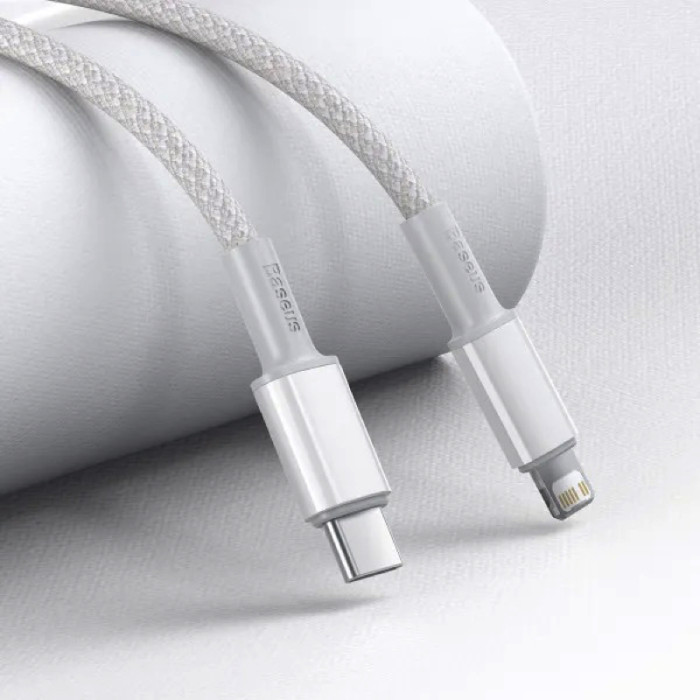 Кабель Baseus High Density Braided швидка зарядка Data Cable Type-C на iPhone PD 20W 2m Білий