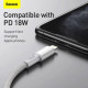 Кабель Baseus High Density Braided швидка зарядка Data Cable Type-C на iPhone PD 20W 2m Білий