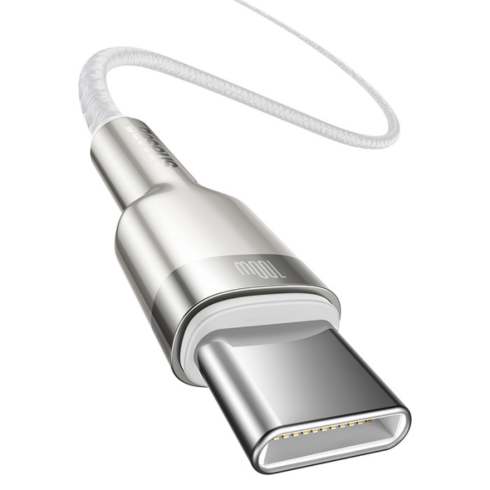 Кабель Baseus Cafule Series Metal Data Cable Type-C to Type-C 100W 2m White