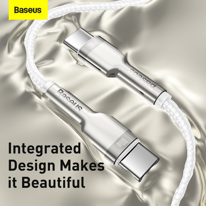 Кабель Baseus Cafule Series Metal Data Cable Type-C to Type-C 100W 2m White