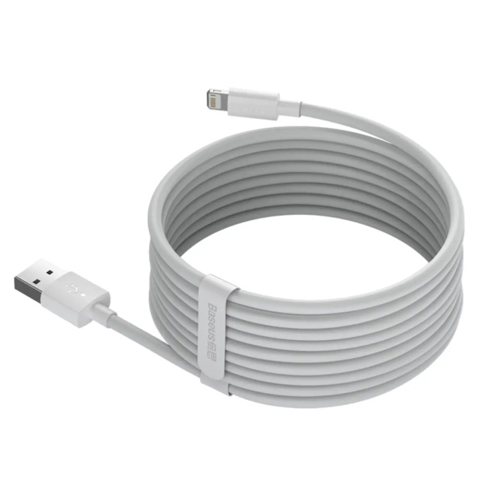 Кабель Baseus Simple Wisdom Data Cable Kit USB to iP 2.4A (2PCS/Set）1.5m White