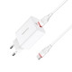 Мережевий зарядний пристрій з кабелем BOROFONE BA21A Long journey single port QC3.0 charger set(Type-C) 18W White