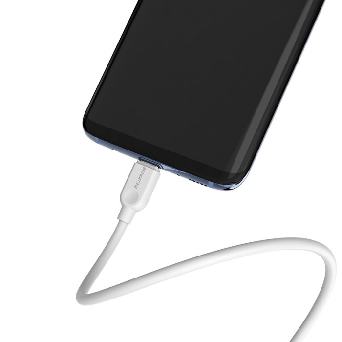 Кабель BOROFONE BX14 USB to Type-C 2.4A, 2m, PVC, TPE connectors, White