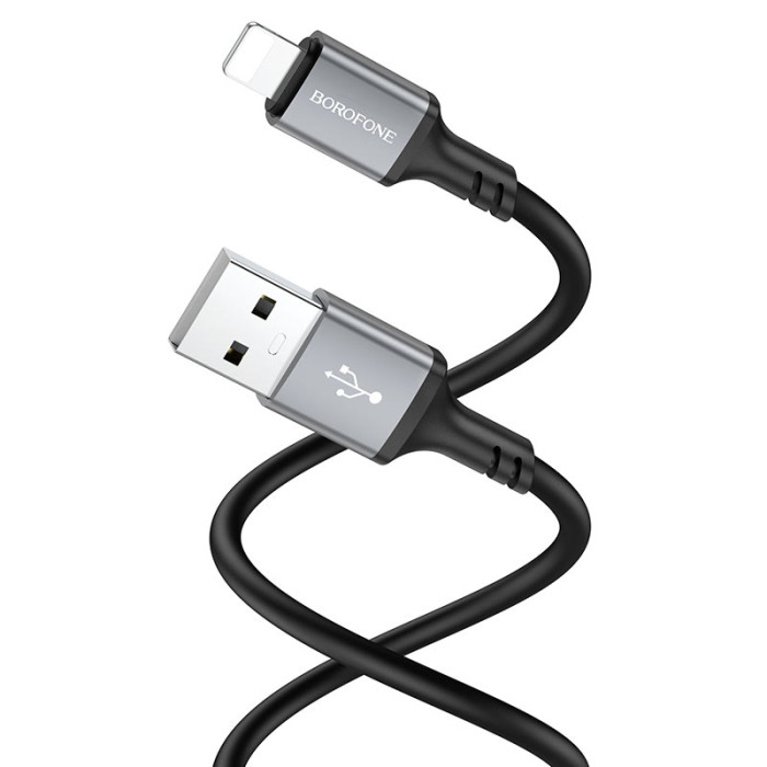 Кабель BOROFONE BX83 iP Famous silicone charging data cable Black