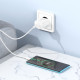 Мережевий зарядний пристрій з кабелем BOROFONE BA72A Spring single port QC3.0 charger set(Type-C) 18W White