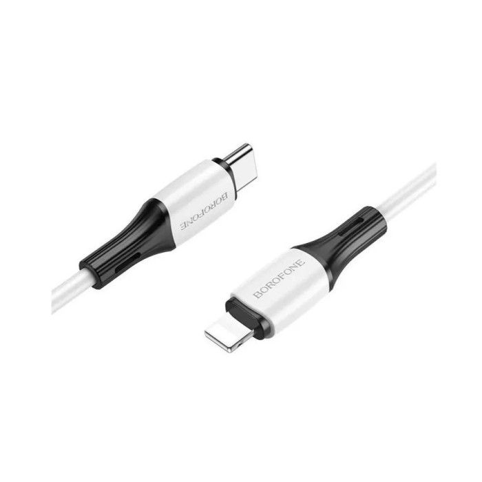 Кабель BOROFONE BX79 Type-C to iP 3A, 20W, 1m,,  silicone, silicone connectors, White