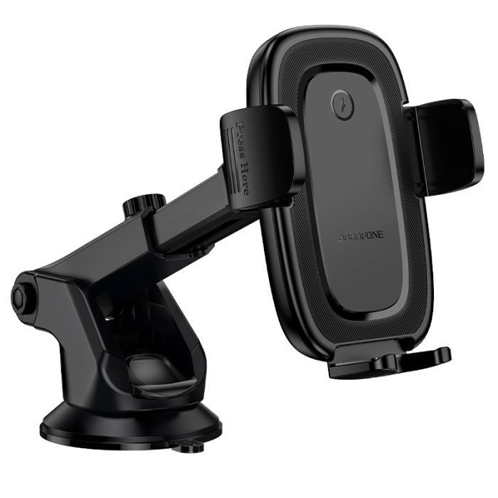 Автотримач для телефона з БЗП BOROFONE BH223 Follower push-type wireless fast charging car holder(center console)