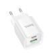 Мережевий зарядний пристрій HOCO C147A Charm PD20W+QC3.0 charger (EU) White