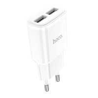 Мережевий зарядний пристрій HOCO C88A Star round dual port charger 12W White