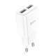 Мережевий зарядний пристрій HOCO C88A Star round dual port charger 12W White