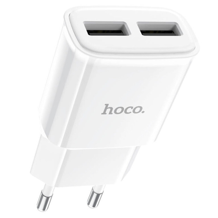 Мережевий зарядний пристрій HOCO C88A Star round dual port charger 12W White