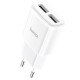 Мережевий зарядний пристрій HOCO C88A Star round dual port charger 12W White