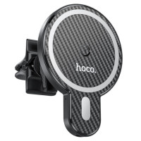 Автотримач для телефона з БЗП HOCO CA85 Ultra-fast magnetic wireless charging car holder Black