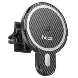 Автотримач для телефона з БЗП HOCO CA85 Ultra-fast magnetic wireless charging car holder Black
